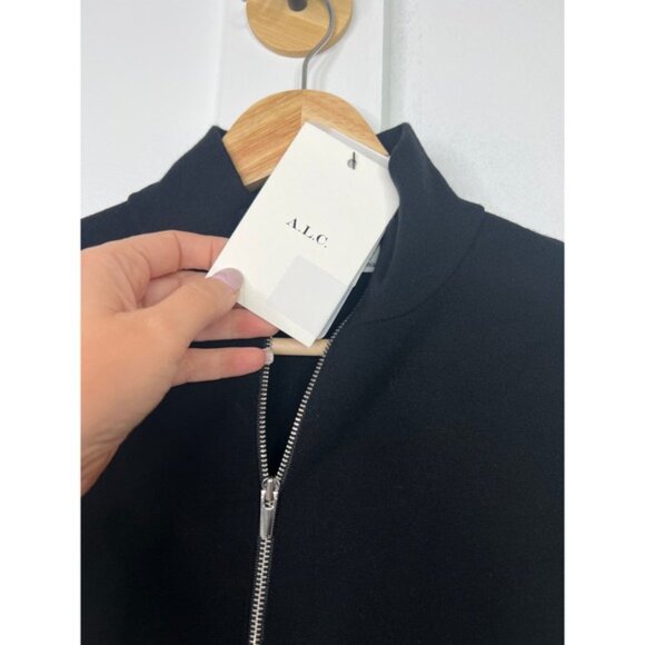 NWT A.L.C. Long Sleeve Quarter Zip Mock Neck Piper Top Fitted Black Size: Small - Picture 5 of 8